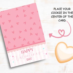 Valentines Cookie Card Backers, Printable Valentine Mini Cookie Card, Cookie Packaging For Valentines, Valentine&#39;s Cookie Tag, Editable Card