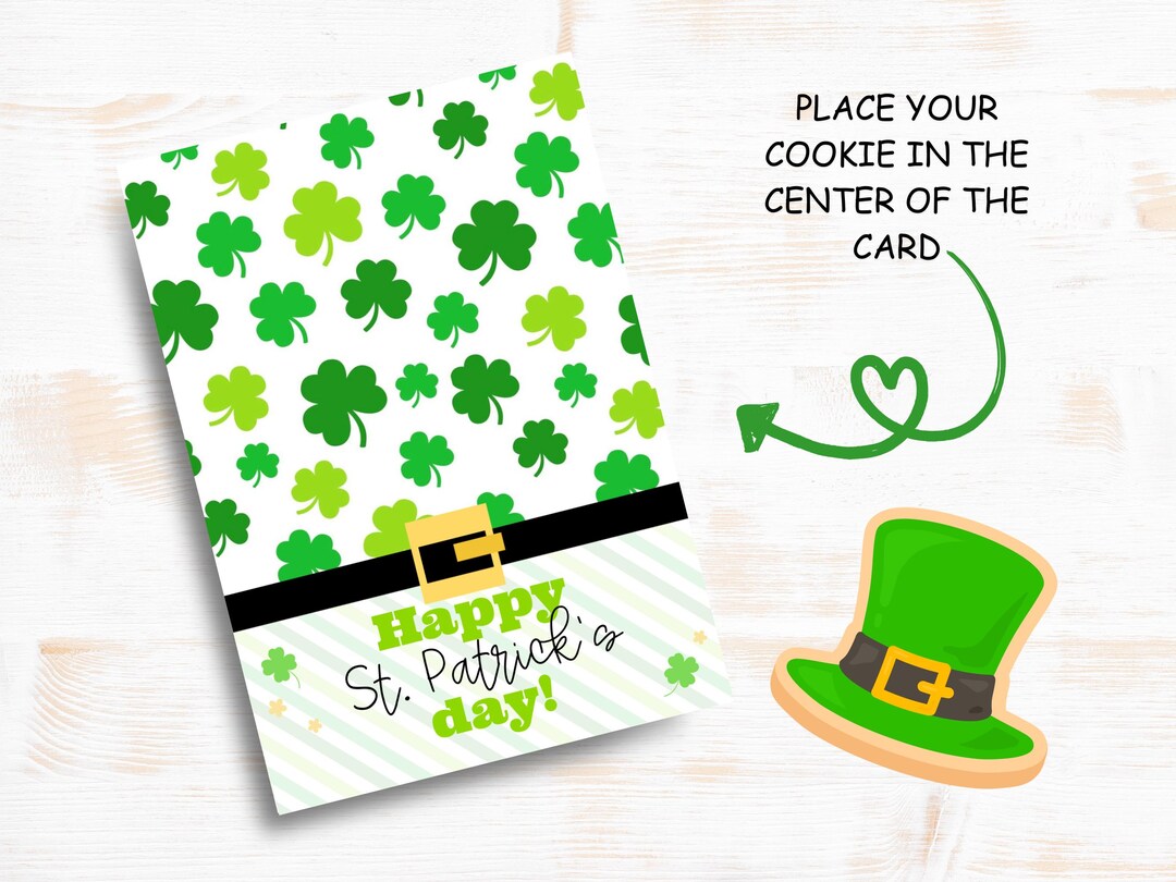 Printable Mini Cookie Card, St. Patricks Day Mini Cookie Card ...