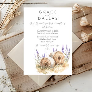 Rustic Farm Wedding Invitation, Editable Outdoor Farm Wedding Invite, Printable Country Wedding Invitation, Rustic Farm Wedding Invitation