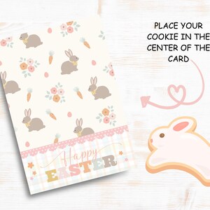 Carte à biscuits de Pâques imprimable, Mini carte à biscuits de Pâques, carte à biscuits lapin de Pâques, carte à biscuits panier de Pâques, emballage de biscuits de Pâques