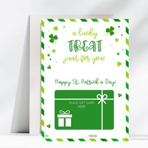 Tarjetero para regalo del día de San Patricio, tarjeta de regalo de agradecimiento para profesores, tarjetero para regalo imprimible, tarjeta de regalo del día de San Patricio, tarjeta de regalo de agradecimiento
