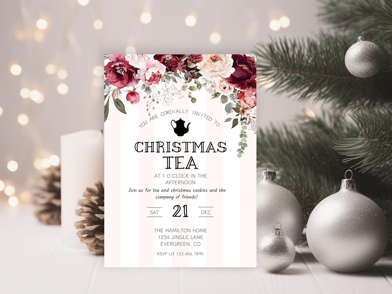 Christmas Tea Party Invitation
