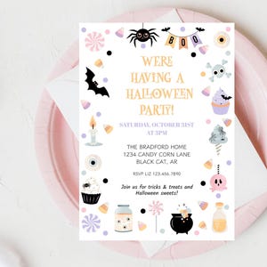 Kids Halloween Party Invitation, Trick Or Treat Invite, Halloween Sweets Party, Kids Costume Party, Sweet & Spooky Halloween Boo Bash