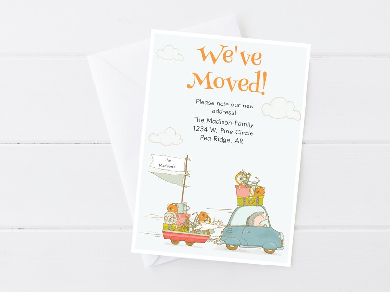 Printable New Address Card Template, Editable We've Moved Announcement ...