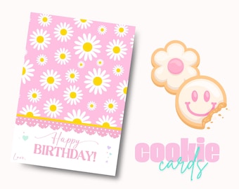 Tarjeta imprimible de minigalleta de cumpleaños de Daisy (descarga digital)