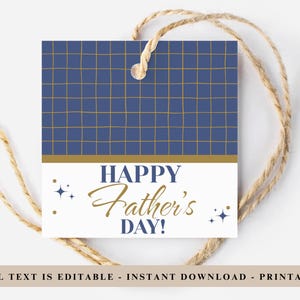 Happy Father&#39;s Day Gift Tag, Father&#39;s Day Favor Tag, Gift For Daddy, Father&#39;s Day Gift, Editable Father&#39;s Day Tag,  Cookie Treat Tag For Dad