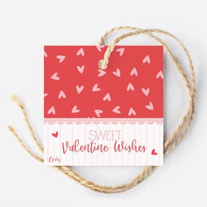 Printable Valentine&#39;s Day Gift Tags, Editable Valentine Gift Tag, Kids Classroom Favor Tag, Valentine&#39;s Day Party Tag, Cute Valentine Tag