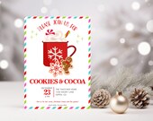 Hot Cocoa & Cookies Party Invite, Christmas Party Invitation, Hot Chocolate Party, Cocoa And Cookies Holiday Party, Instant Download