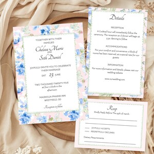 Spring Floral Wedding Invitation Set: Garden Party (Digital Download)