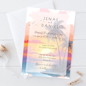 Sunset Beach Wedding Invitation - Etsy Singapore