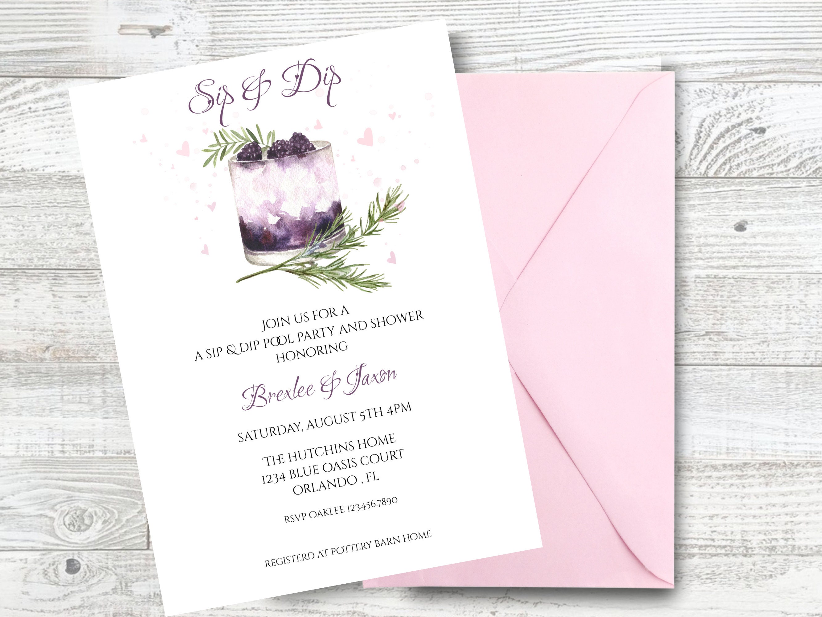 Sip &amp; Dip Couples Pool Party/ Birthday Party Invitation/ Pool Party ...