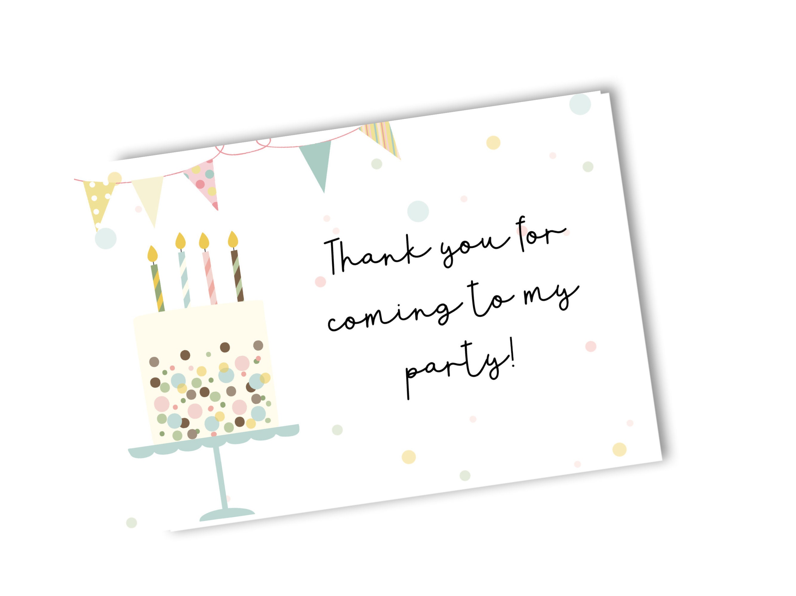 Printable Birthday Cake Thank You Card/ Editable Thank You Card ...
