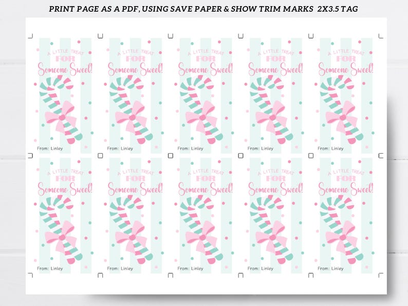 Candy Cane Gift Tag Printable, Cute Holiday Tags, Christmas Gift Tags ...
