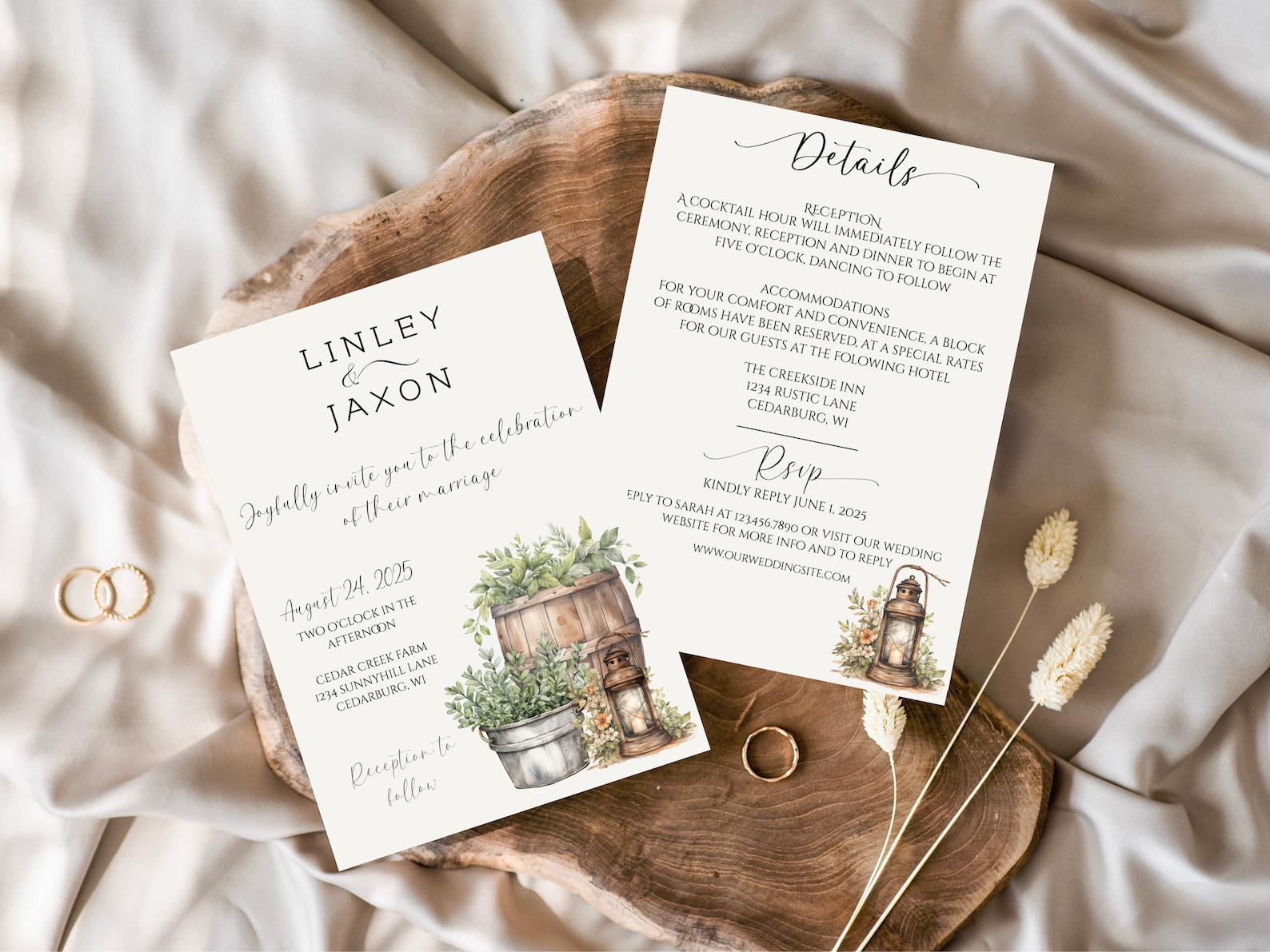Rustic Wedding Invitation, Printable Barn Wedding Invite, Country Wedding Invitation, Farm ...