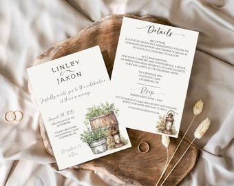 Rustic Country Wedding Invite, Printable Barn Wedding Invite, Country Wedding Invitation, Farm Wedding Invite, Simple Rustic Outdoor Wedding