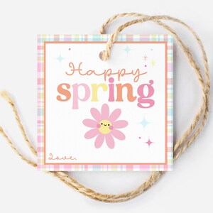 Frühling Geschenkanhänger, Personalisierte Ostern Korb Tags, süße druckbare Geschenkanhänger, Ostern Leckerei Tags, Frühling Favor Tag, niedlichen glücklich Frühling Geschenkanhänger