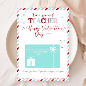 Porte-cartes cadeau Saint-Valentin pour professeur, Cadeau de remerciement pour professeur, Porte-carte cadeau Saint-Valentin pour professeur, Cadeau Saint-Valentin pour professeur, Idées cadeaux pour professeur