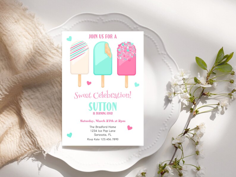 Popsicle Birthday Party Invitation, Printable Summer Birthday Party ...