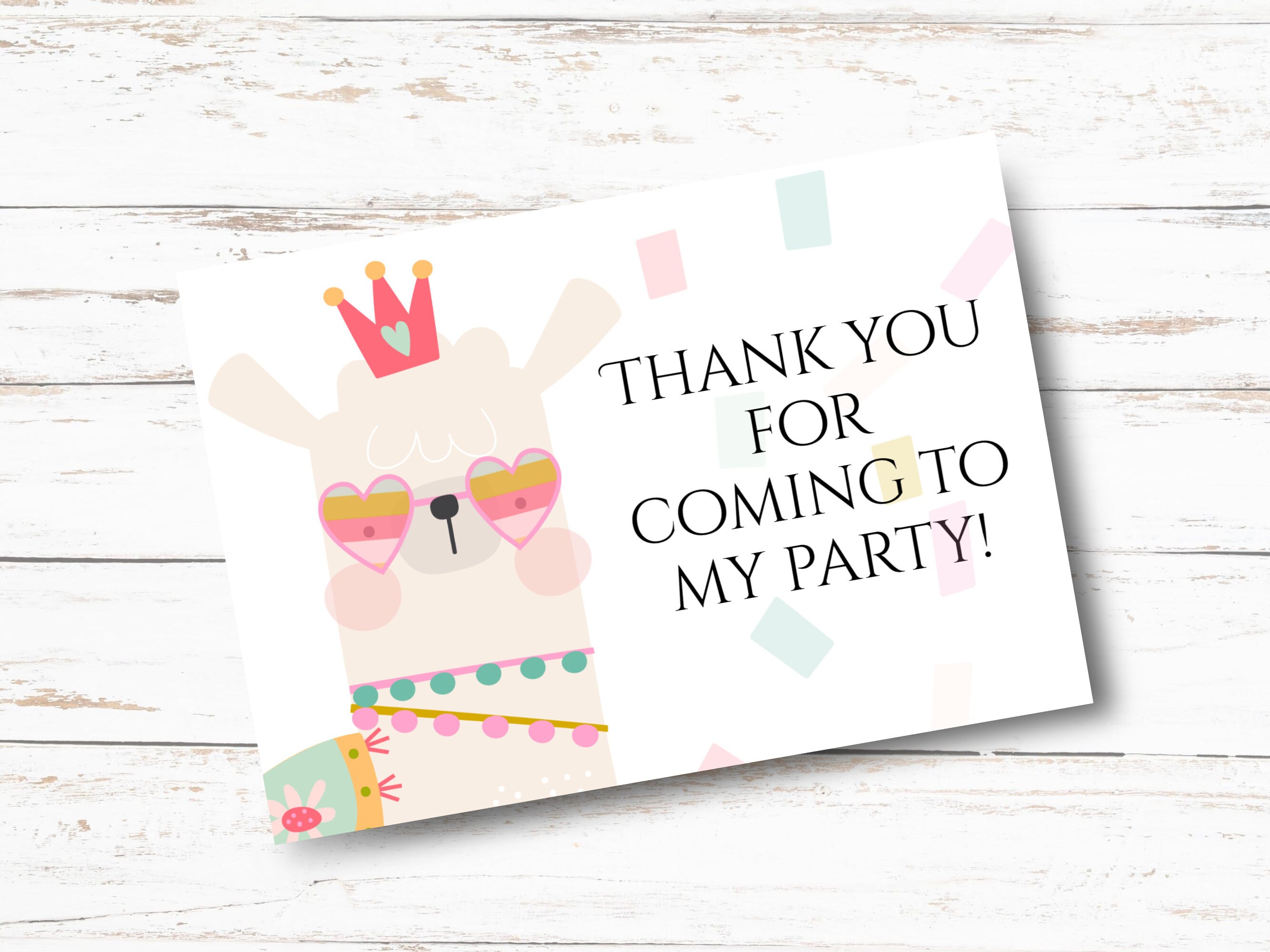 Cute Llama Thank You Card Template/ Llama Thank You Printable Etsy