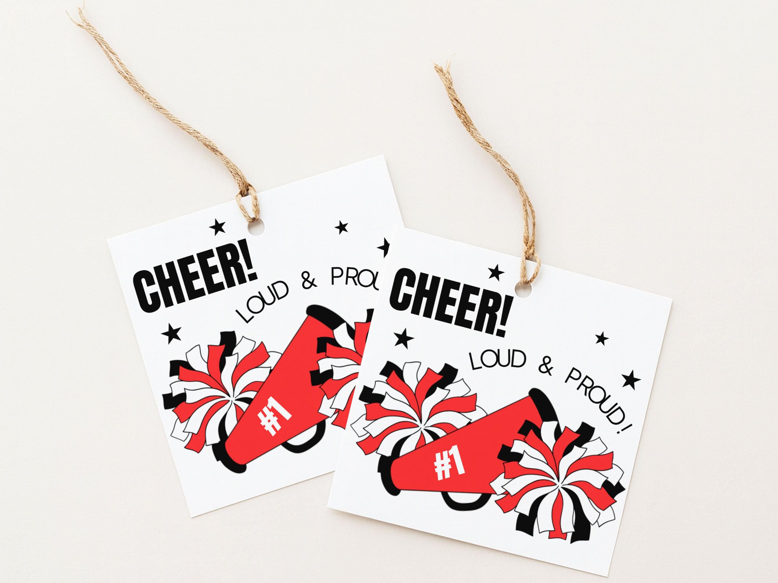 Printable Cheer Team Gift Tags, Cheerleader Favor Tag, Cheer Team ...