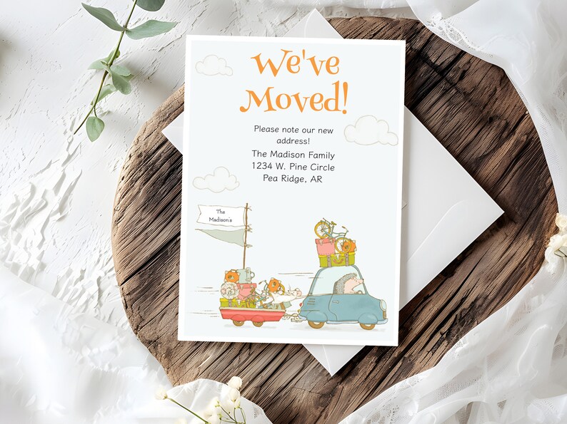 Printable New Address Card Template, Editable We've Moved Announcement ...