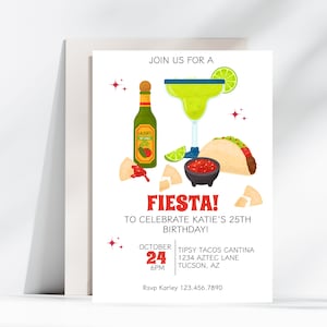 Margarita Birthday Party Invite, Editable Fiesta Tacos & Margaritas Birthday, Salsa And Chips Invite, Tacos and Tequila Birthday Invitation