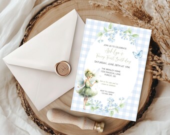Fairy First Birthday Invitation: Enchanted Garden Party, Magical Fairy Invite (Digital Download)