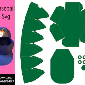 Berretto da baseball Box in formato SVG, modello di berretto da baseball stampabile, scatola regalo in formato SVG, berretto da baseball in formato SVG, cricut, silhouette dxf