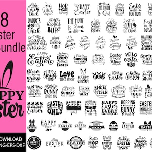 Frohe Ostern SVG Bundle, Ostern SVG, Osterzitate, Osterhase SVG, Osterei SVG, Ostern png, Frühlingssvg, Schnittdateien für Cricut