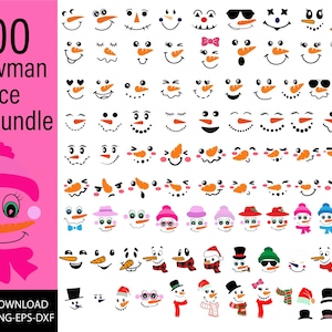 Snowman Faces SVG Big Bundle, Snowman SVG, Snowman, Clipart, Christmas Svg, Snowman Svg Bundle, Snowman Vector, Christmas elements png