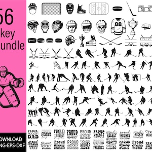 Hockey Svg, Hockey Bundle, Hockey Silhouette Bundle Svg, Hockey Player Svg, Hockey Stick Svg, Hockey Puck Svg, Sports Svg, Hockey Png
