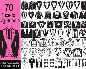 Tuxedo SVG Bundle, Tuxedo PNG Bundle, Tuxedo Clipart, Tuxedo SVG Cricut, Tuxedo Svg Png, Bow Tie Svg, Tie Svg, Suit Svg