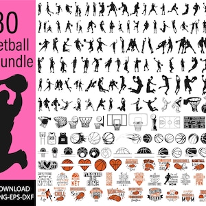 Basketball SVG Bundle, Basketball PNG Bundle, Basketball Clipart, Basketball Silhouette, Basketball SVG Cut Dateien für Cricut, Team Shirt