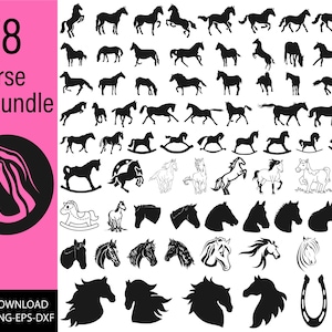 Horse svg, Horse head svg, Horse Silhouette, Horse Heart Svg, Horseshoe SVG, Animal Svg, cricut silhouette