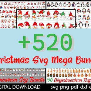 Enorme pacote Mega SVG de Natal, Natal svg, Feliz Natal svg, Clipart de Natal, inverno svg, gnomo de Natal svg, Papai Noel svg