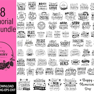 Memorial Svg bundel, rouw Svg, Memorial Quotes Svg, sympathie Svg, Remembrance Svg, In Loving Memory Svg, gesneden bestand voor Cricut, Png, Dxf