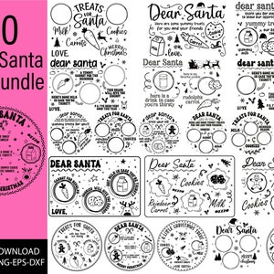 Dear Santa Tray SVG Bundle, Christmas SVG, Santa Tray SVG, Santa Plate svg, Santa Milk Cookies svg, Cookies for Santa svg, carrot svg Cricut