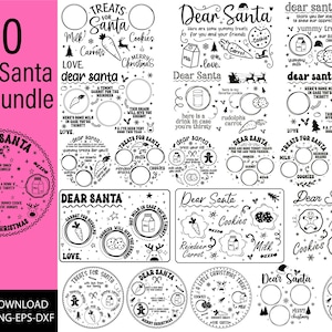 Caro pacchetto SVG vassoio di Babbo Natale, Natale in formato SVG, vassoio di Babbo Natale in formato SVG, piatto di Babbo Natale in formato SVG, biscotti al latte di Babbo Natale in formato SVG, biscotti per Babbo Natale in formato SVG, carota in formato SVG Cricut