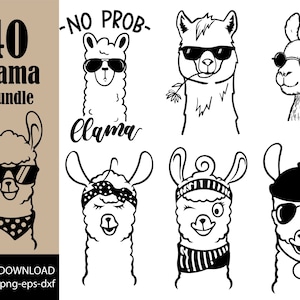 Llama SVG Bundle, llama avec fleurs svg, No Drama Llama svg, Be Llamazing svg, Llamerica, You serious Llama, Llama for Cricut & Silhouette