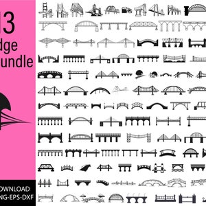 Bridge Svg Bundle, Bridge Png, Wooden Bridges Clipart, Path Dxf, Path Eps, Golden Gate Cricut, Bridge Cut File, Path Silhouette