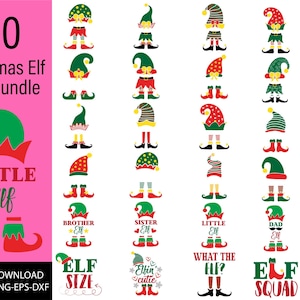 Weihnachtself SVG, Elfensvg, Elfenmütze SVG, Elfenmonogramm SVG, Elfenfüße SVG, Weihnachtssvg, Elfenzitate, süßer Elfen-Sofortiger digitaler Download