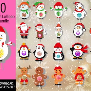 Christmas Lollipop Holder SVG, Reindeer Lollipop Holder Cut File, Candy Holder Svg, Christmas Tree Ornaments, Santa Candy Holder