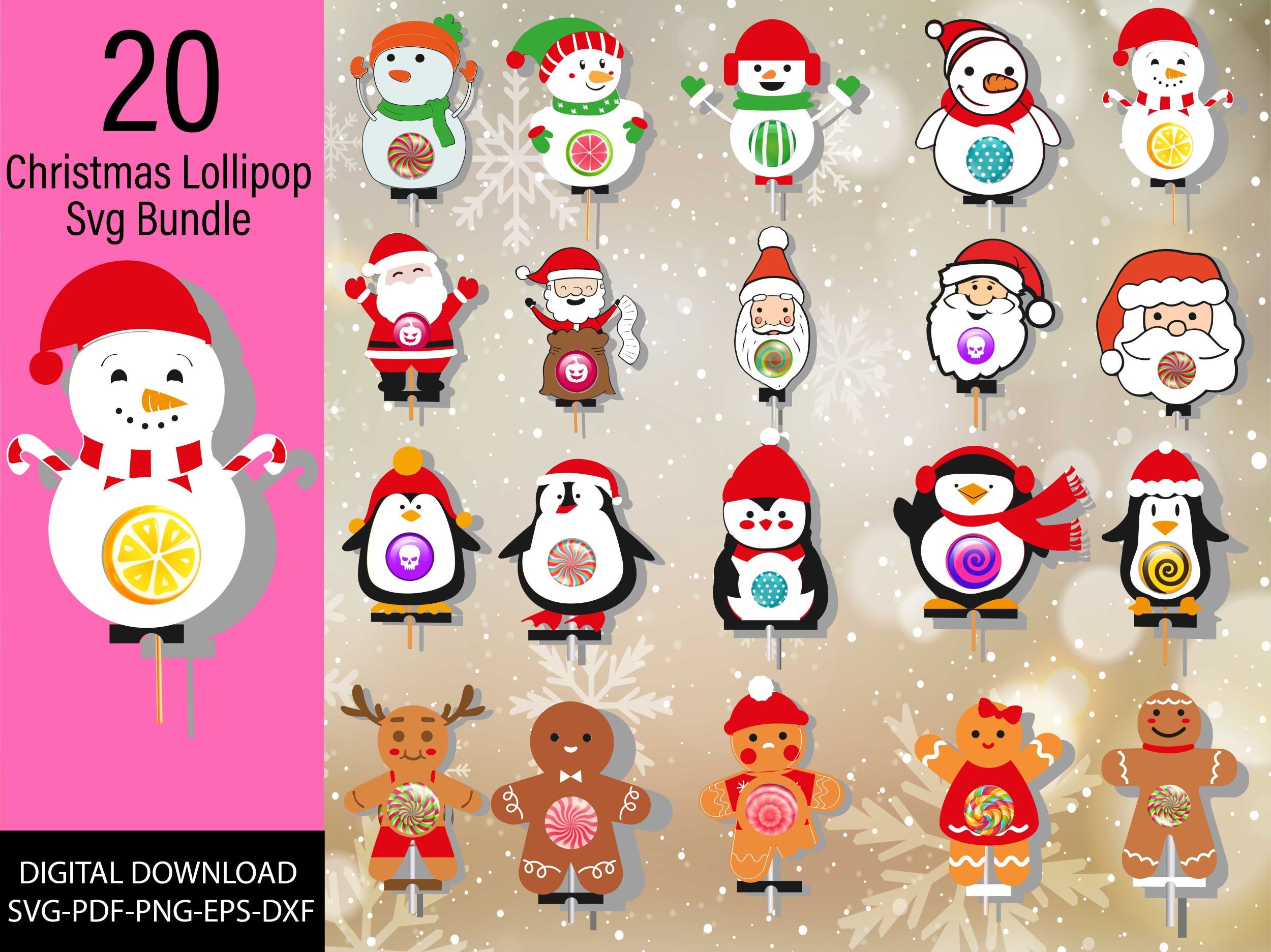 Christmas Lollipop Holder SVG, Reindeer Lollipop Holder Cut File, Candy  Holder Svg, Christmas Tree Ornaments, Santa Candy Holder, image size:2500x1873