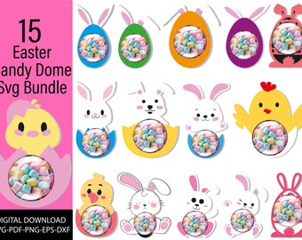 Ostern Candy Dome SVG Bundle, Ostern Candy Holder SVG, Bunny Candy Holder SVG, Schokoladenhalter SVG, Party-Gastgeschenk, Osterkorb-Geschenk. Cricut