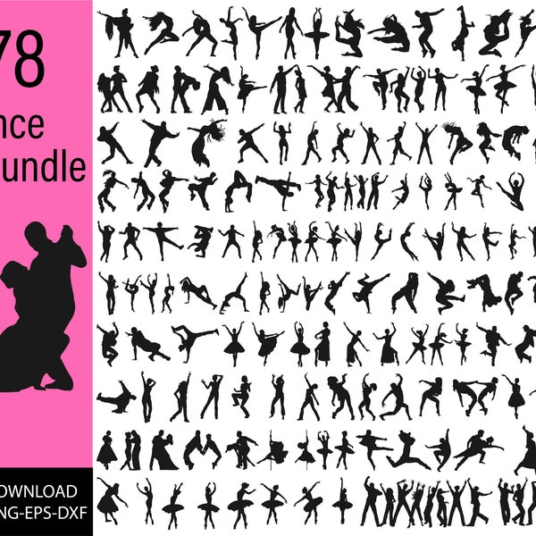 Dance SVG Cut File for Cricut, Dancer Silhouettes svg, Dancers Svg, Dance Team Svg, Dancer Clipart, Instant Download Dance Silhouette SVG