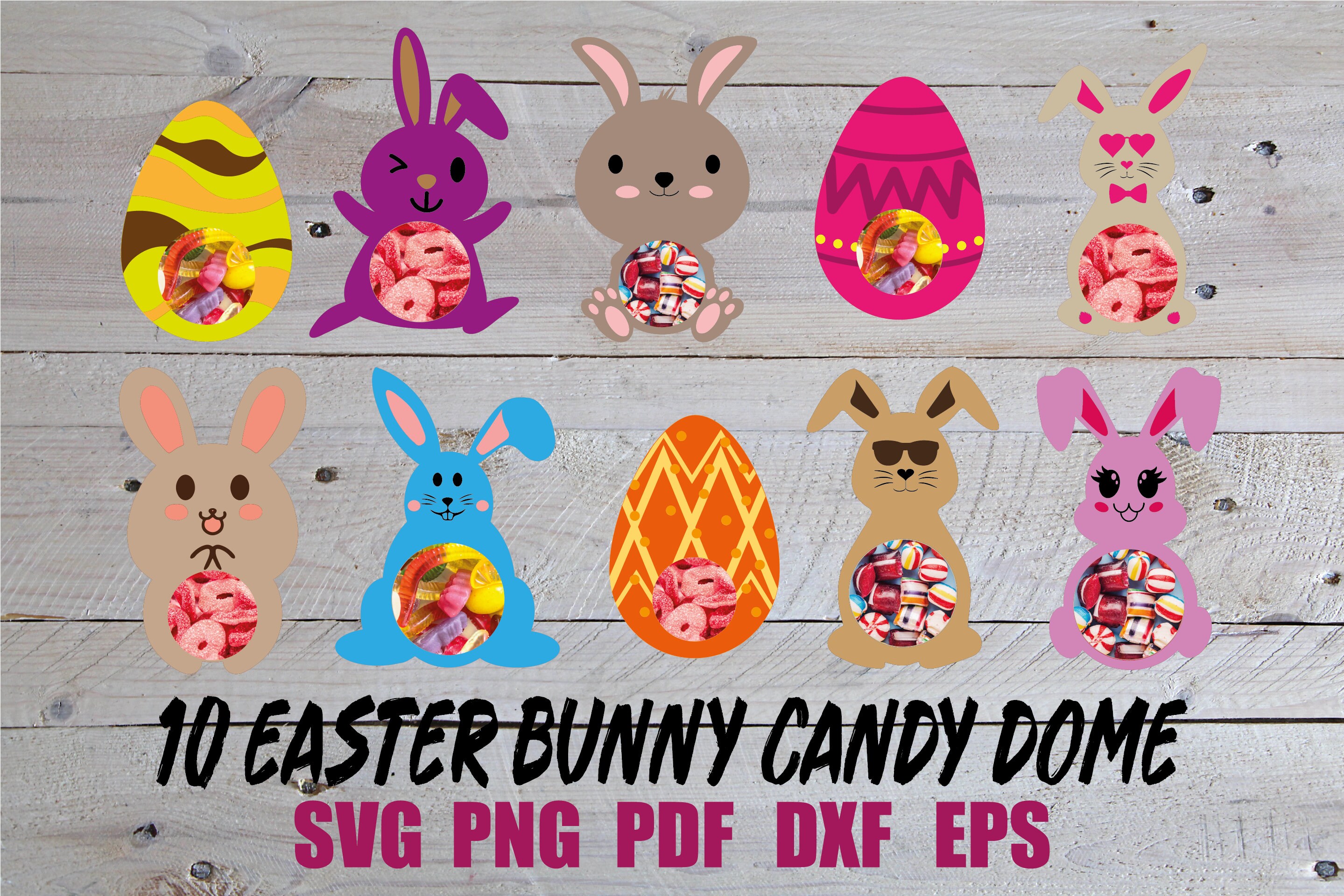 Easter Candy Dome SVG Bundle, Easter Candy Holder SVG, Bunny Candy ...