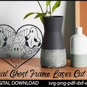 Floral Ghost SVG, Halloween Laser SVG, Halloween Laser File, Halloween SVG, Laser Cut File, Glowforge Cut File, Halloween Decor Cut File