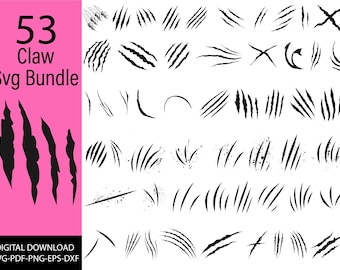 Claw SVG Bundle, Claw PNG Bundle, Claw Clipart, Dino Claw, Marks svg, Scratch svg, Claw Marks SVG, Sublimation, Scratch Clip Art.