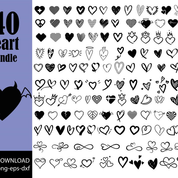 Herz-Svg-Bundle, Herz-Svg, handgezeichnetes Herz-Svg, offenes Herz-Svg, Doodle-Herz-Svg, Skizzen-Svg, Liebes-Svg, Valentinstag-Svg, Cricut