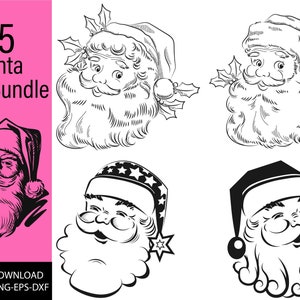 Vintage Santa svg, old school Santa, Santa Face svg, Christmas svg, Santa svg, Santa Head svg, Funny Santa svg